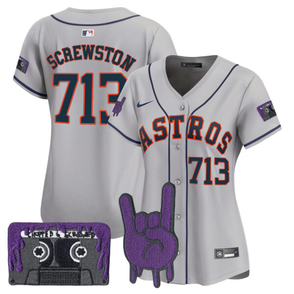 Women's Houston Astros DJ Screw Patch Vapor Premier Limited Jersey - All Stitched - Image 25