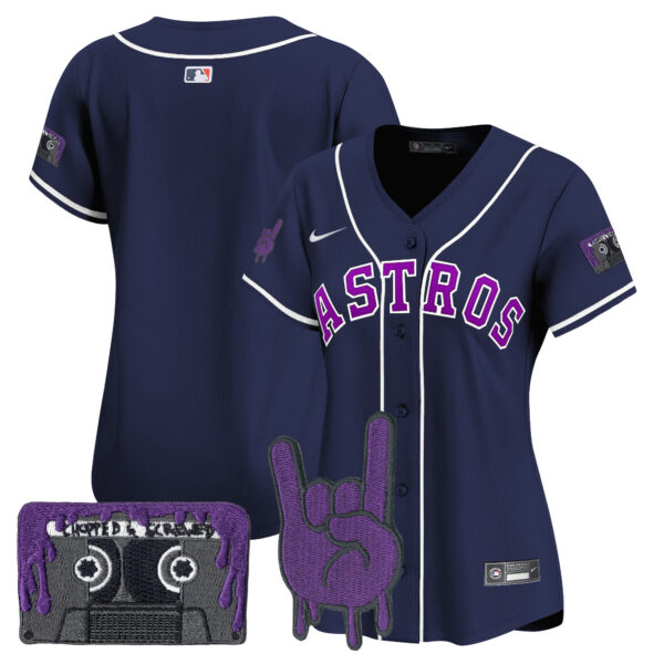 Women's Houston Astros DJ Screw Patch Vapor Premier Limited Jersey - All Stitched - Image 60