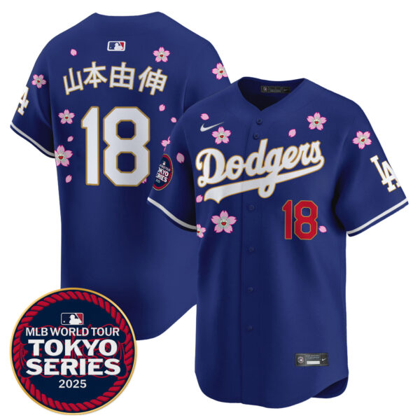 Men's Dodgers Tokyo Series 2025 Gold Trim Vapor Premier Limited Jersey - Stitched - Image 16