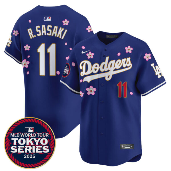 Men's Dodgers Tokyo Series 2025 Gold Trim Vapor Premier Limited Jersey - Stitched - Image 20