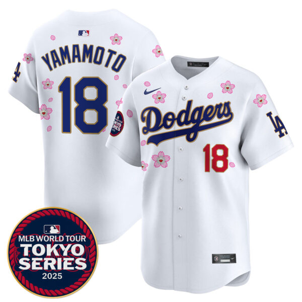 Men's Dodgers Tokyo Series 2025 Gold Trim Vapor Premier Limited Jersey - Stitched - Image 6