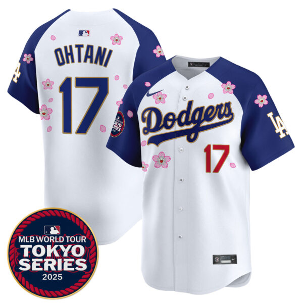 Men's Dodgers Tokyo Series 2025 Gold Trim Vapor Premier Limited Jersey - Stitched - Image 46