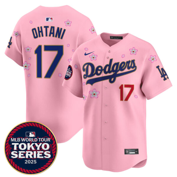 Men's Dodgers Tokyo Series 2025 Gold Trim Vapor Premier Limited Jersey - Stitched - Image 32