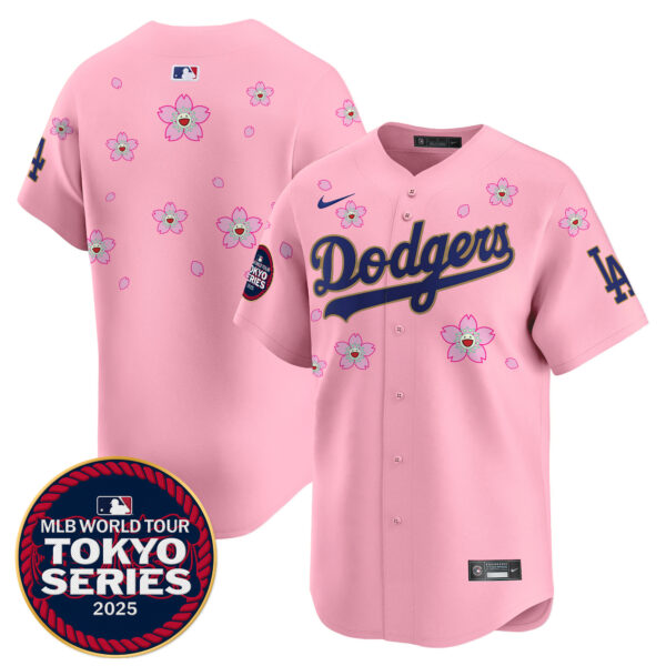 Men's Dodgers Tokyo Series 2025 Gold Trim Vapor Premier Limited Jersey - Stitched - Image 42
