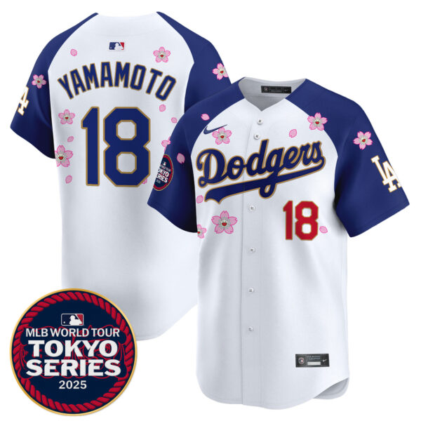 Men's Dodgers Tokyo Series 2025 Gold Trim Vapor Premier Limited Jersey - Stitched - Image 47