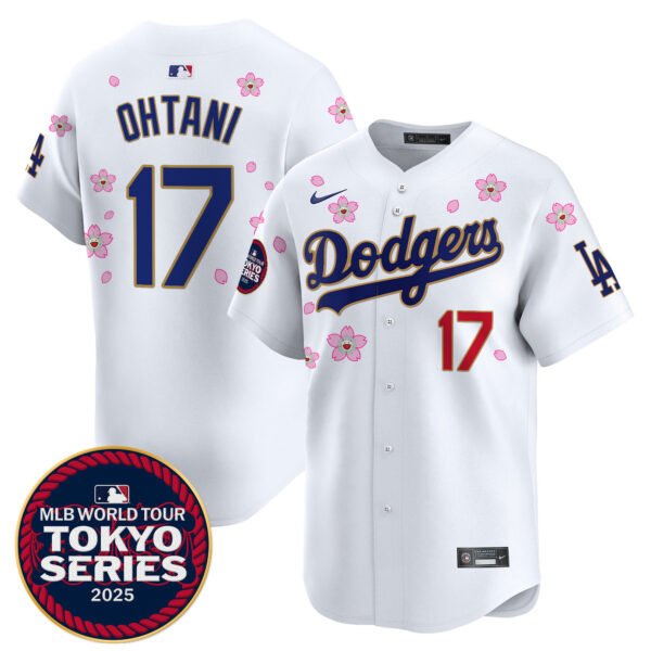 Men's Dodgers Tokyo Series 2025 Gold Trim Vapor Premier Limited Jersey V2 - Stitched - Image 32