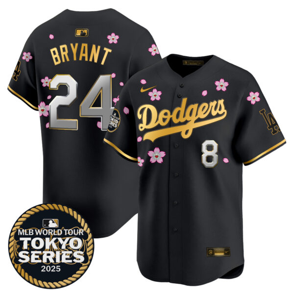 Men's Dodgers Tokyo Series 2025 Gold Trim Vapor Premier Limited Jersey V2 - Stitched - Image 24