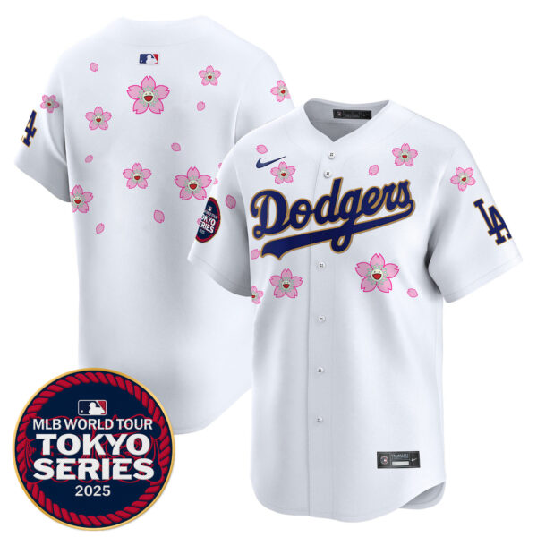 Men's Dodgers Tokyo Series 2025 Gold Trim Vapor Premier Limited Jersey V2 - Stitched - Image 42
