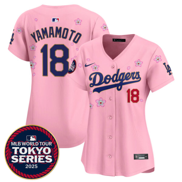 Women's Dodgers Tokyo Series 2025 Gold Trim Vapor Premier Limited Jersey - Stitched - Image 33