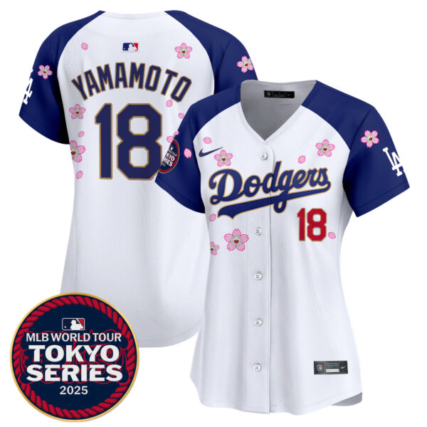 Women's Dodgers Tokyo Series 2025 Gold Trim Vapor Premier Limited Jersey - Stitched - Image 47