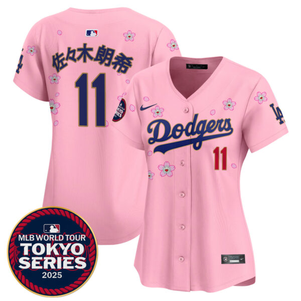 Women's Dodgers Tokyo Series 2025 Gold Trim Vapor Premier Limited Jersey - Stitched - Image 31