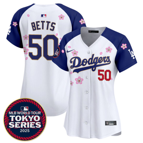 Women's Dodgers Tokyo Series 2025 Gold Trim Vapor Premier Limited Jersey - Stitched - Image 51