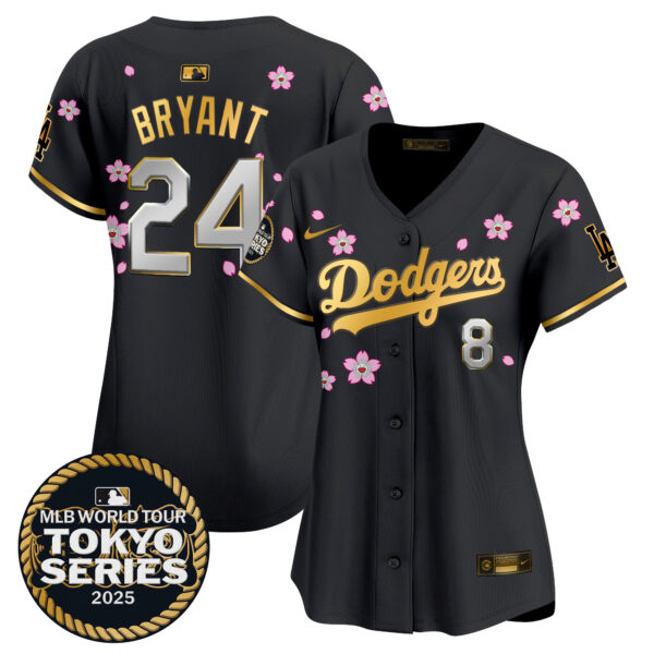 Women's Dodgers Tokyo Series 2025 Gold Trim Vapor Premier Limited Jersey V2 - Stitched - Image 24