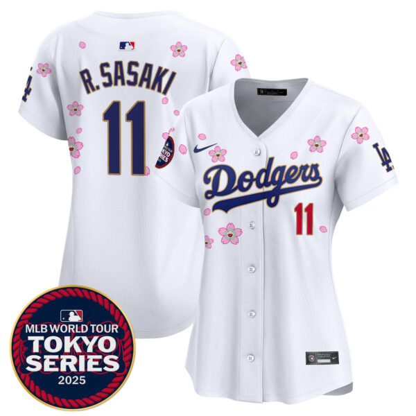 Women's Dodgers Tokyo Series 2025 Gold Trim Vapor Premier Limited Jersey V2 - Stitched - Image 34