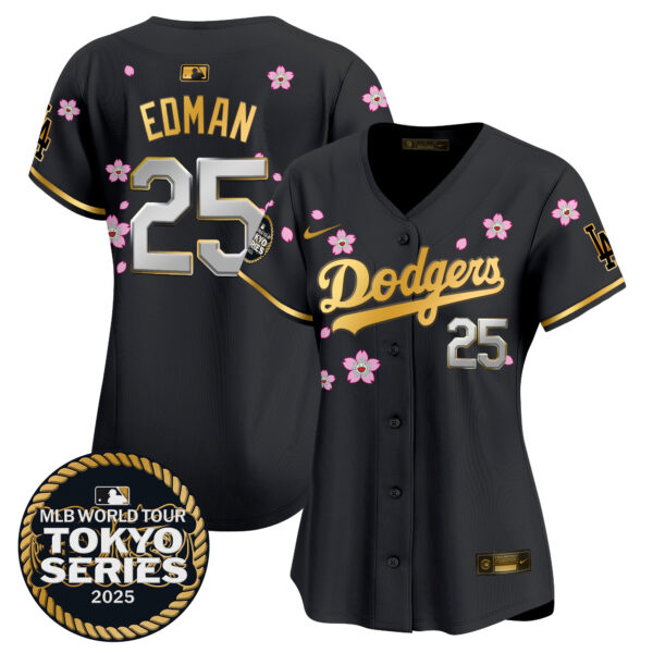 Women's Dodgers Tokyo Series 2025 Gold Trim Vapor Premier Limited Jersey V2 - Stitched - Image 27