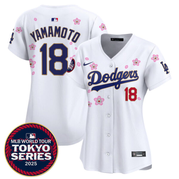 Women's Dodgers Tokyo Series 2025 Gold Trim Vapor Premier Limited Jersey V2 - Stitched - Image 33