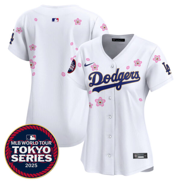 Women's Dodgers Tokyo Series 2025 Gold Trim Vapor Premier Limited Jersey V2 - Stitched - Image 42