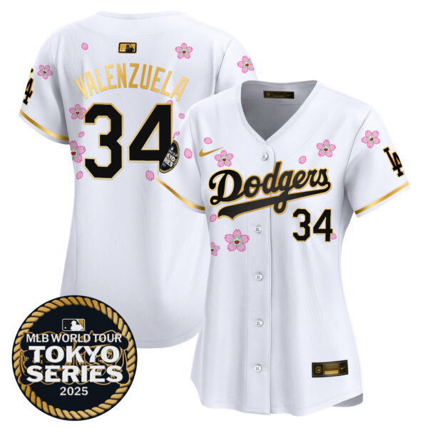 Women's Dodgers Tokyo Series 2025 Gold Trim Vapor Premier Limited Jersey V2 - Stitched - Image 8