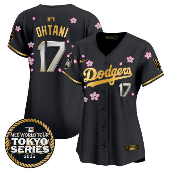 Women's Dodgers Tokyo Series 2025 Gold Trim Vapor Premier Limited Jersey V2 - Stitched - Image 16