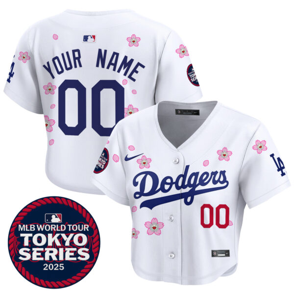 Dodgers Tokyo Series 2025 Crop Top Baseball Custom Jersey - Stitched