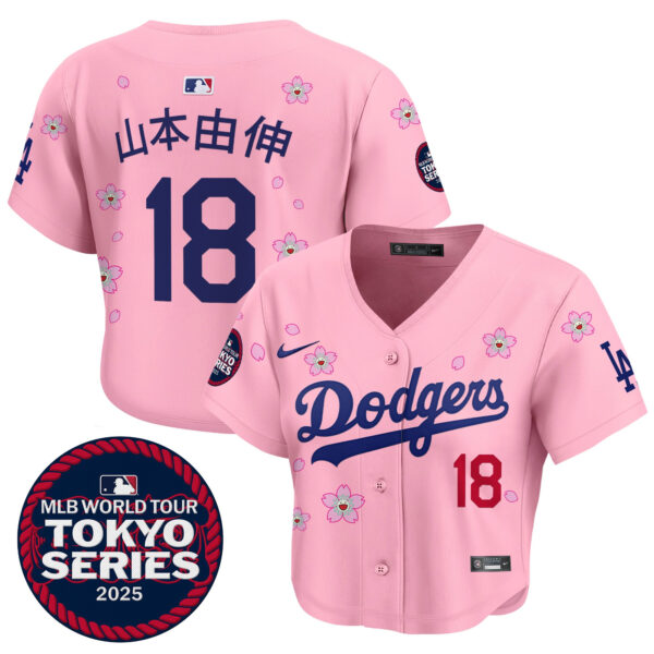 Women's Dodgers Tokyo Series 2025 Crop Top Baseball Jersey - Stitched - Image 28