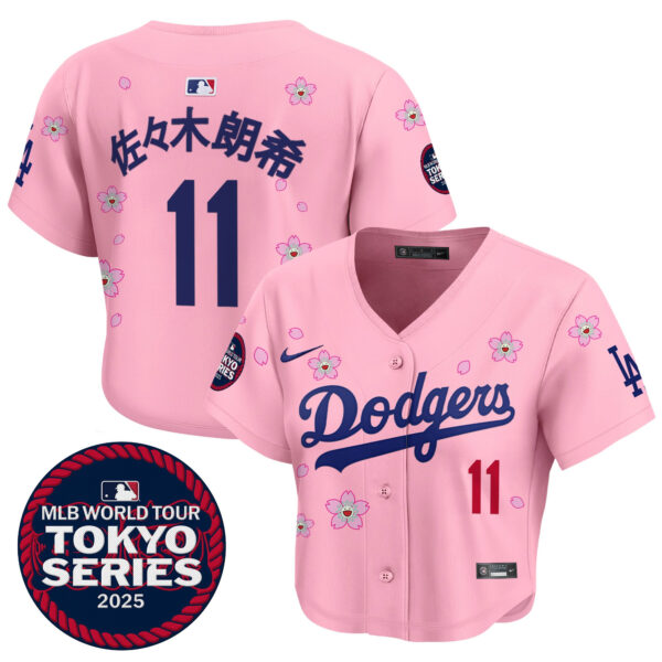Women's Dodgers Tokyo Series 2025 Crop Top Baseball Jersey - Stitched - Image 29