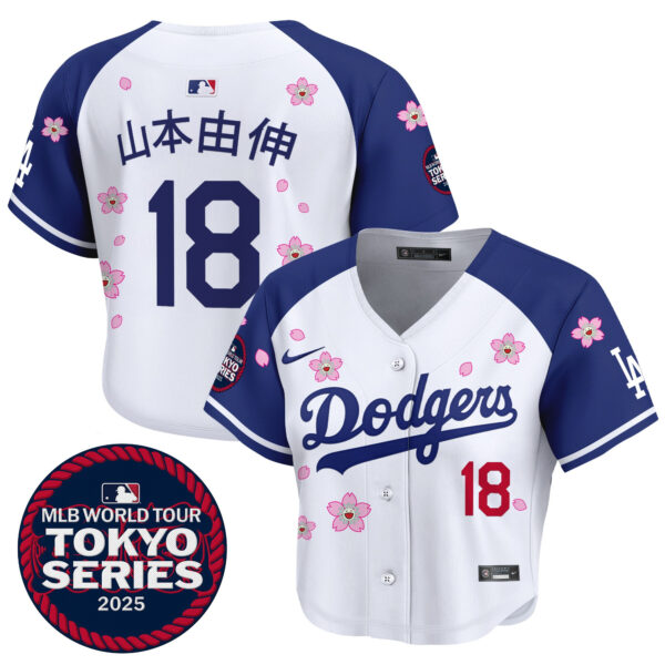 Women's Dodgers Tokyo Series 2025 Crop Top Baseball Jersey - Stitched - Image 41
