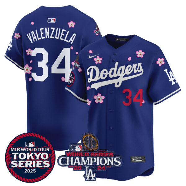 Men's Dodgers Tokyo Series 2025 World Series Champions Patch Vapor Premier Limited Jersey - Stitched - Image 12