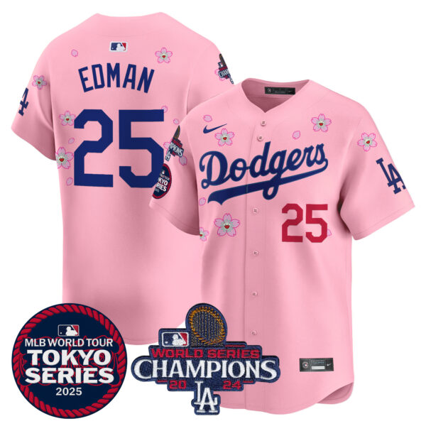 Men's Dodgers Tokyo Series 2025 World Series Champions Patch Vapor Premier Limited Jersey - Stitched - Image 29