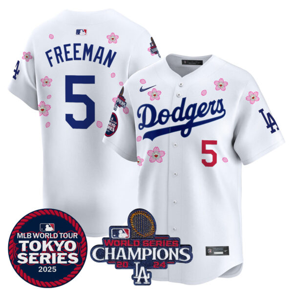 Men's Dodgers Tokyo Series 2025 World Series Champions Patch Vapor Premier Limited Jersey - Stitched - Image 4
