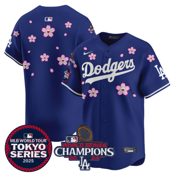 Men's Dodgers Tokyo Series 2025 World Series Champions Patch Vapor Premier Limited Jersey - Stitched - Image 20