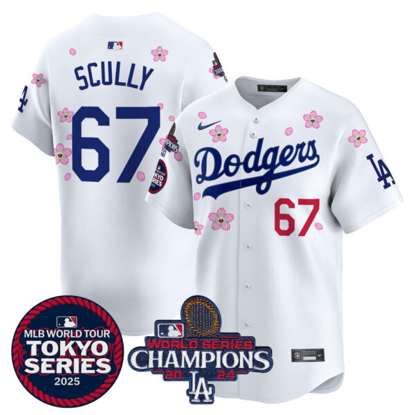 Men's Dodgers Tokyo Series 2025 World Series Champions Patch Vapor Premier Limited Jersey - Stitched - Image 7