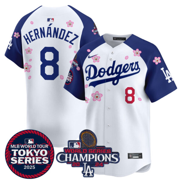Men's Dodgers Tokyo Series 2025 World Series Champions Patch Vapor Premier Limited Jersey - Stitched - Image 37
