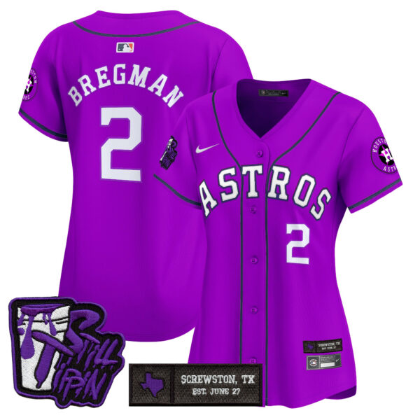 Women's Houston Astros DJ Screw Still Tippin Purple Patch Vapor Premier Limited Jersey - All Stitched - Image 5