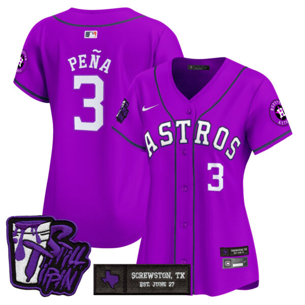 Women's Houston Astros DJ Screw Still Tippin Purple Patch Vapor Premier Limited Jersey - All Stitched - Image 3