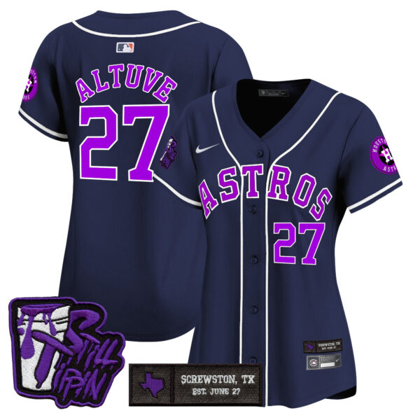 Women's Houston Astros DJ Screw Still Tippin Purple Patch Vapor Premier Limited Jersey - All Stitched - Image 50