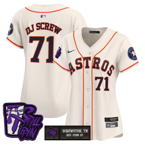 Women's Houston Astros DJ Screw Still Tippin Purple Patch Vapor Premier Limited Jersey - All Stitched - Image 46