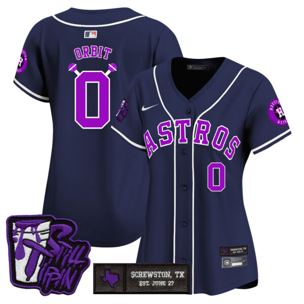 Women's Houston Astros DJ Screw Still Tippin Purple Patch Vapor Premier Limited Jersey - All Stitched - Image 52