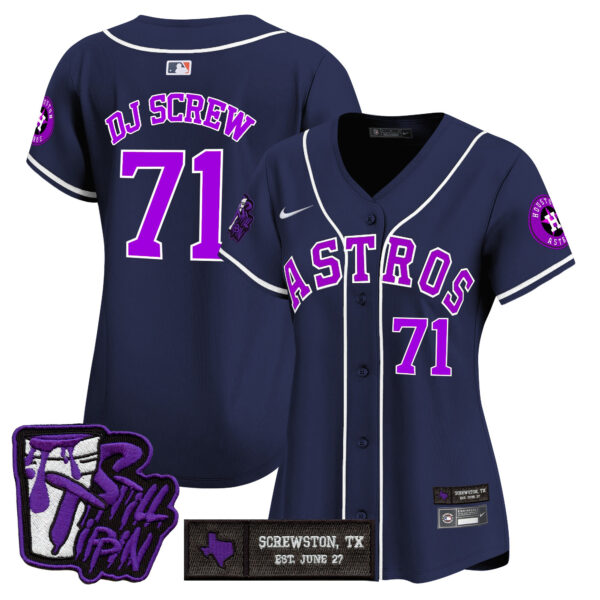 Women's Houston Astros DJ Screw Still Tippin Purple Patch Vapor Premier Limited Jersey - All Stitched - Image 58