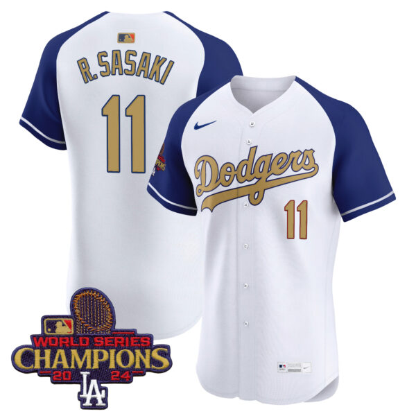 Men's Dodgers 2025 Gold Vapor Premier Elite Jersey - All Stitched - Image 29