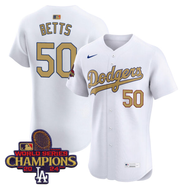 Men's Dodgers 2025 Gold Vapor Premier Elite Jersey - All Stitched - Image 6