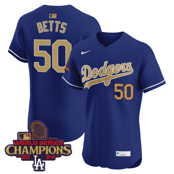 Men's Dodgers 2025 Gold Vapor Premier Elite Jersey - All Stitched - Image 19