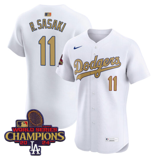 Men's Dodgers 2025 Gold Vapor Premier Elite Jersey - All Stitched - Image 3