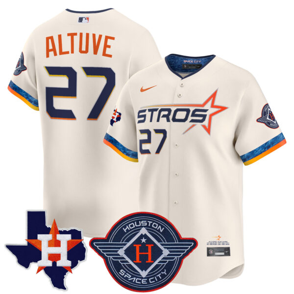 Men's Houston Astros 2025 City Connect Texas Patch Vapor Premier Limited Jersey - All Stitched - Image 21