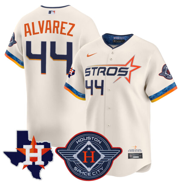 Men's Houston Astros 2025 City Connect Texas Patch Vapor Premier Limited Jersey - All Stitched - Image 23