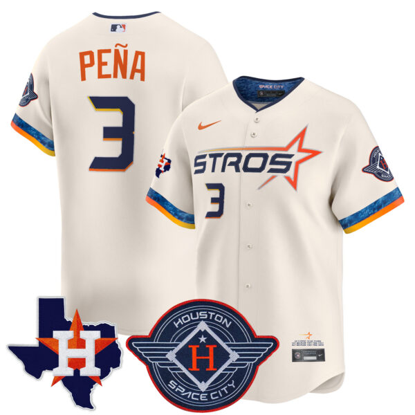 Men's Houston Astros 2025 City Connect Texas Patch Vapor Premier Limited Jersey - All Stitched - Image 22