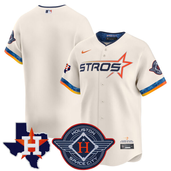 Men's Houston Astros 2025 City Connect Texas Patch Vapor Premier Limited Jersey - All Stitched - Image 30