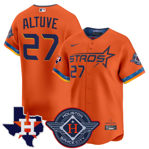 Men's Houston Astros 2025 City Connect Texas Patch Vapor Premier Limited Jersey - All Stitched - Image 31
