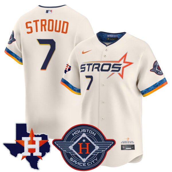 Men's Houston Astros 2025 City Connect Texas Patch Vapor Premier Limited Jersey - All Stitched - Image 24