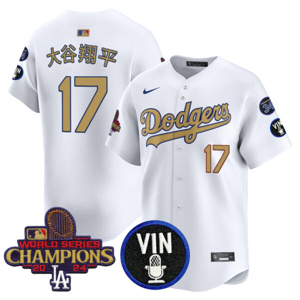 Men's Dodgers 2025 Vin Scully & #34 Fernando Patch Gold Vapor Premier Limited Jersey - All Stitched - Image 11